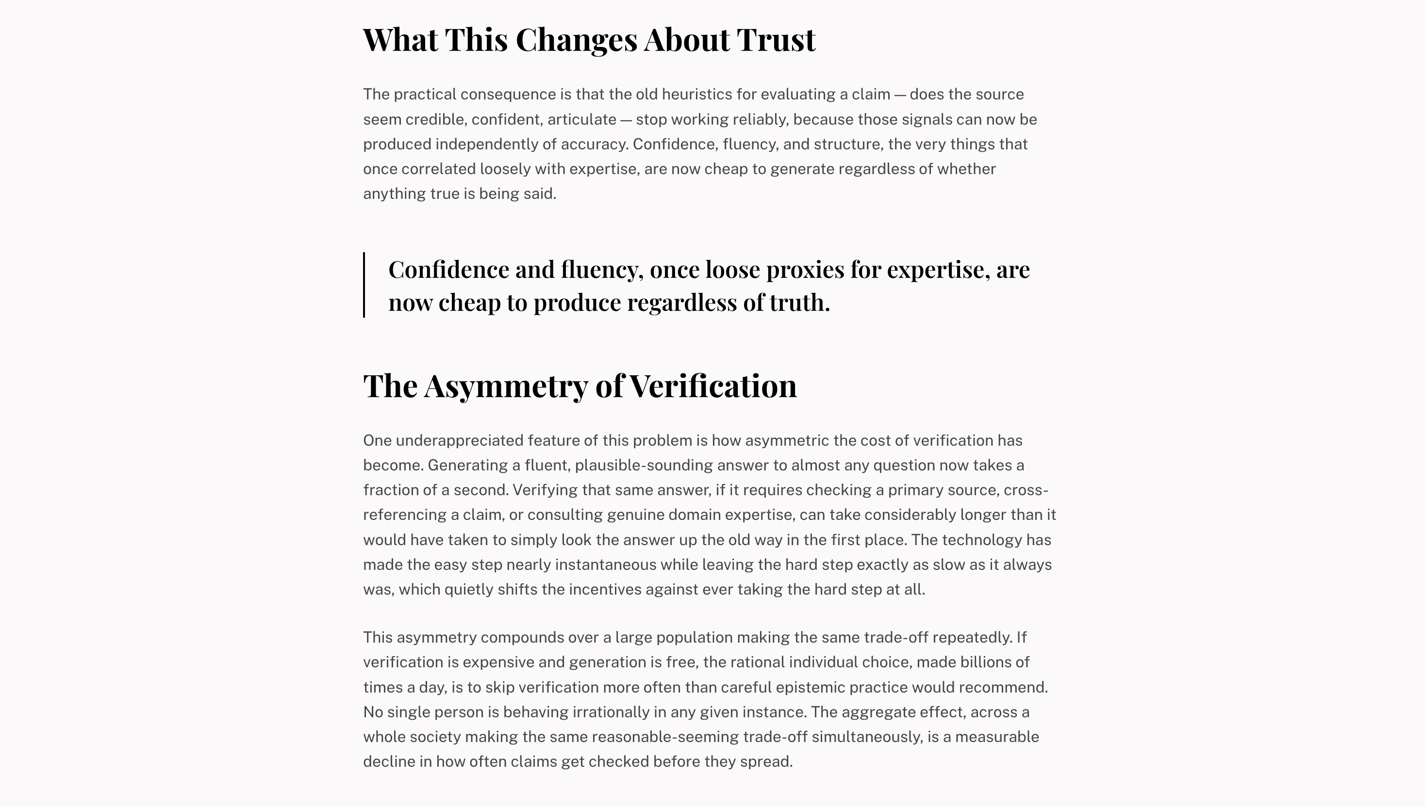 Long-form article page with pull quotes and headings